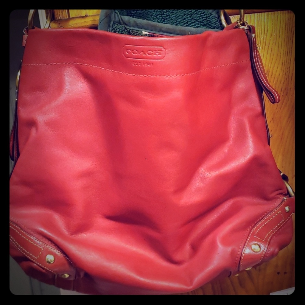 Red Coach shoulder bag purse